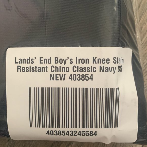 NWT LANDS' END BOY'S IRON KNEE WRINKLE RESISTANT CHINO PANTS CLASSIC NAVY - Picture 13 of 14
